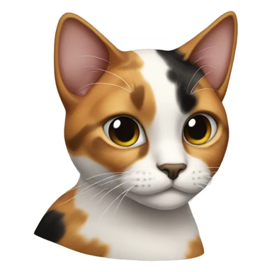 Calico cat with black spot on his face sticker