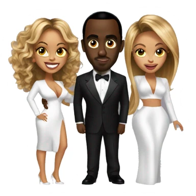P diddy with beyonce and 2 baby oil sticker