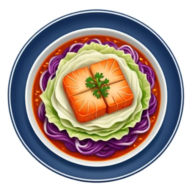 plate of kimchi, spicy fermented cabbage, Korean food sticker