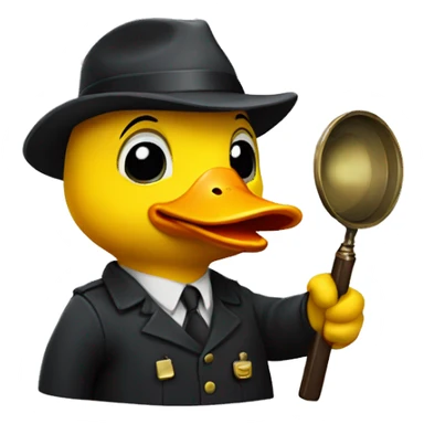 A yellow duck as a detective  sticker
