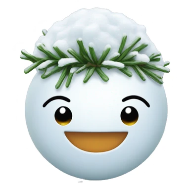 Smile emoji with snowball on head sticker