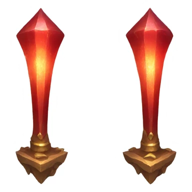 a glowing red magical artifact sticker