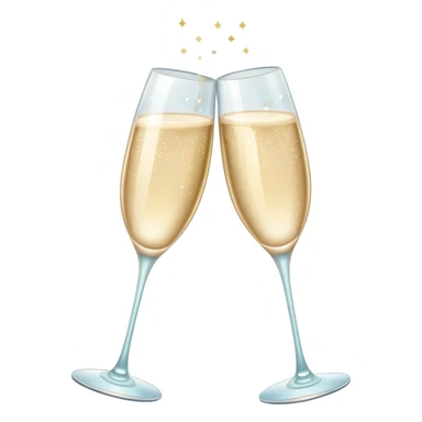 Girly aesthetic Two Champagne glass clink with pretty sparkle sticker