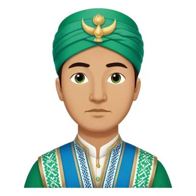 uzbek guy with green and blue national outfit without hat sticker