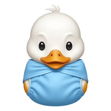 Duck wearing a diaper sticker