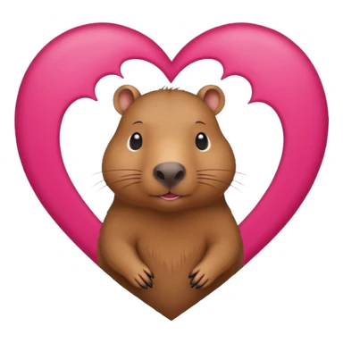 capybara in a heart sticker