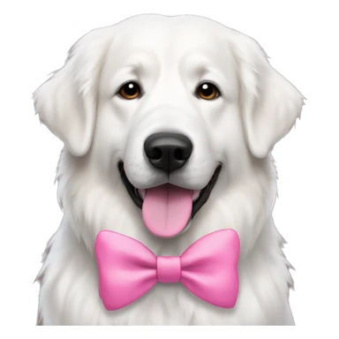 White Great Pyrenees dog with pink bow sticker