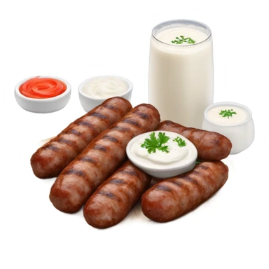 Sarajevski cevapi s lukom i kajmakom sticker