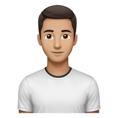 Energetic dancer-like man in his late 20s with light brown complexion, elongated face, fine jawline, high cheekbones, intense brown eyes, medium eyebrows, straight narrow nose, expressive friendly smile, short dark hair styled fresh and modern, vibrant pose, wearing a white fitted athletic shirt sticker