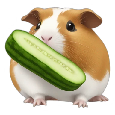 Guinea pig eating cucumber sticker