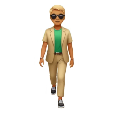 someone walking IN THE GARDEN on a path with flower and plants around him(keep the background) sticker