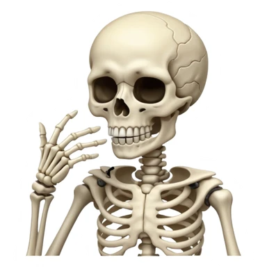 Squelette qui mes sont doigts devant la bouche  sticker