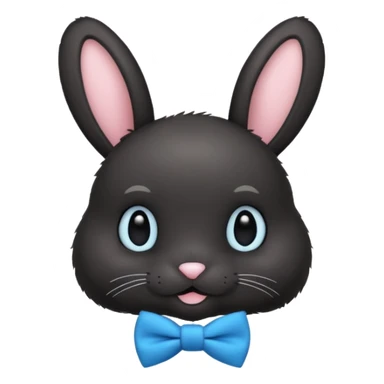 black bunny with blue bowtie sticker
