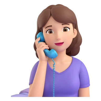 girl talking on phone bedroom background, close up pose sticker
