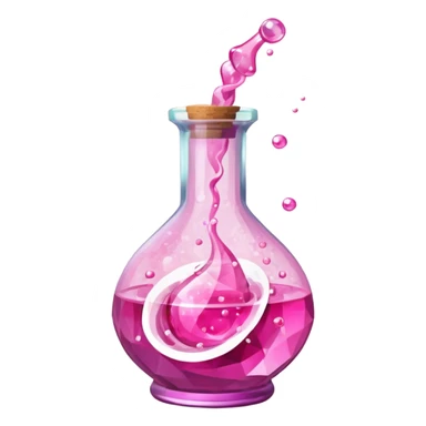 pink Magic Fantasy Potion, Glass Low Poly sticker