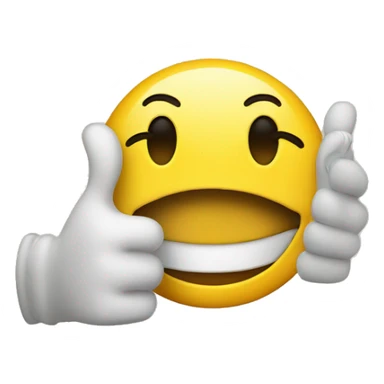 Smiley face emoji with thumbs up sticker