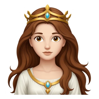 Libertas, Freedom Goddess from Rome Mythology with long brown hair, white outfit sticker