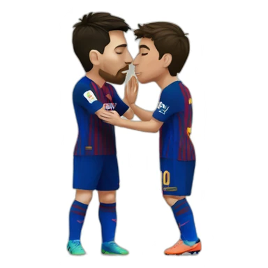 Leo Messi and Cristiano Ronaldo kissing sticker