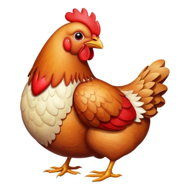 the chicken with heart  sticker