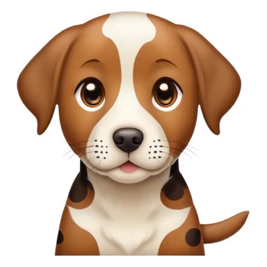 spotted brown Labrador retriever with calico pattern, friendly face sticker