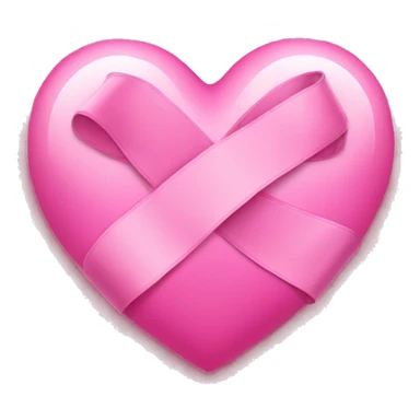 A pink heart with a pink ribbon on it  sticker