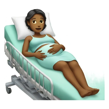 pregnant women in a hospital bed  sticker