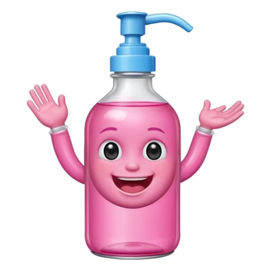 Smiling freaky baby oil bottle pink sticker