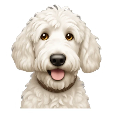 White Golden doodle with brown ears sticker