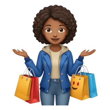 black girl holding shopping bags  sticker