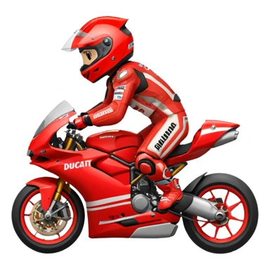 Un emoji de moto gp dé Ducati Marc Márquez pero con la moto  sticker