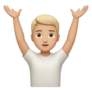 person raising both arms spread further apart sticker