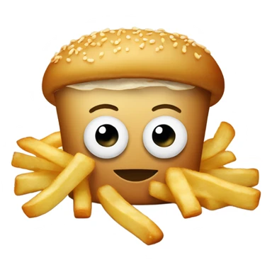Fries and fried squid sticker