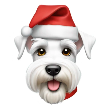 White Miniature schnauzer with Santa hat sticker