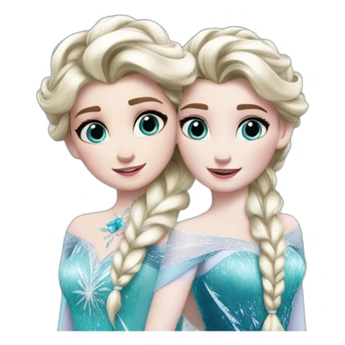 elsa and anna sticker
