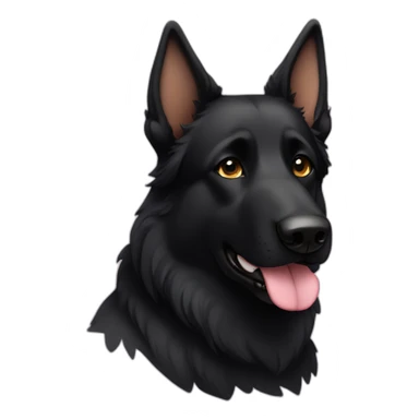 Black german shepherd with tan eyebrows and hearts sticker