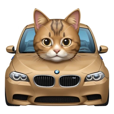 kedi bir bmw m5 kullanıyor sticker