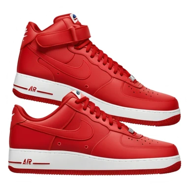 Nike Air Force sneakers, simple, red, iconic silhouette, no text sticker
