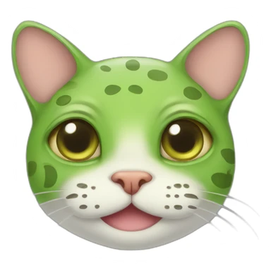 Cat with frog face sticker
