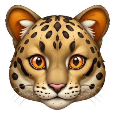 A clouded leopard face emoji sticker