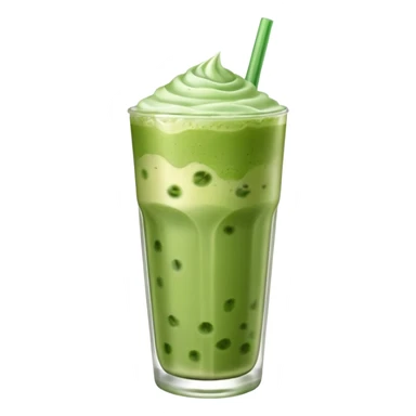 Iced Matcha latte in a long glass sticker