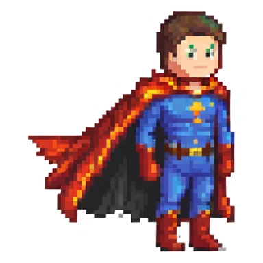 superhero with flowing cape sticker