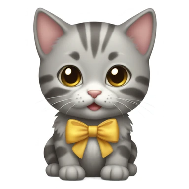 Kitten with a bow smiling  sticker