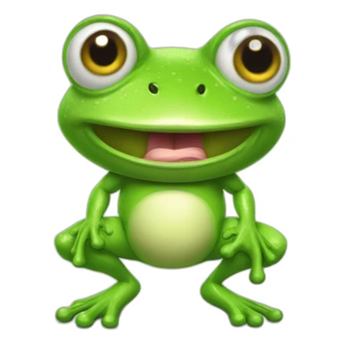 Very Muscular fitness frog doing chemistry sticker