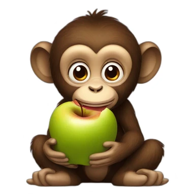 monkey eating an apple sticker