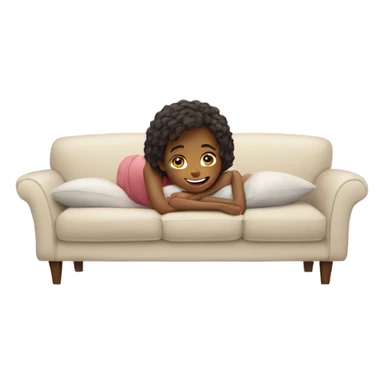 Girl laying in couch sticker