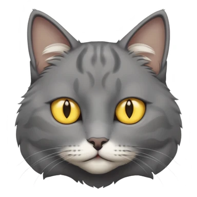 A gray cat with yellow eyes named max he is very cute and has a white spot on his neck he is a boy sticker