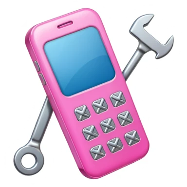 pink cellphone with a wrench sticker