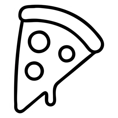 outlined slice of pizza icon sticker