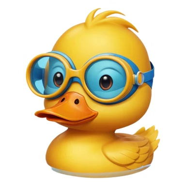 duck with swimming goggles sticker