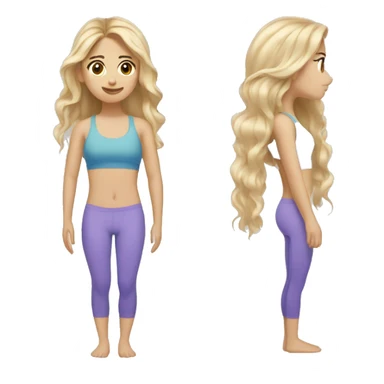 Medium length Blonde hair brown eyes skinny girl doing Pilates sticker